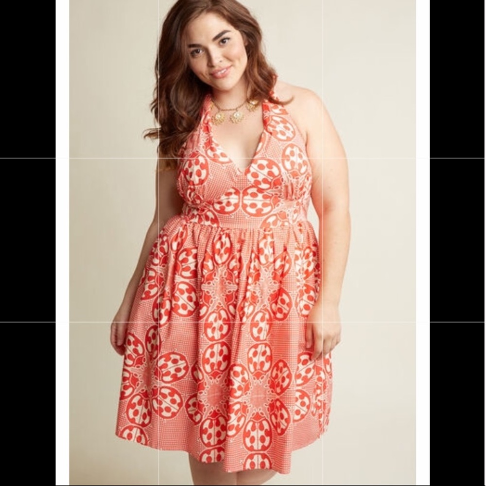 MODCLOTH Haute Happenstance Ladybug Halter Dress